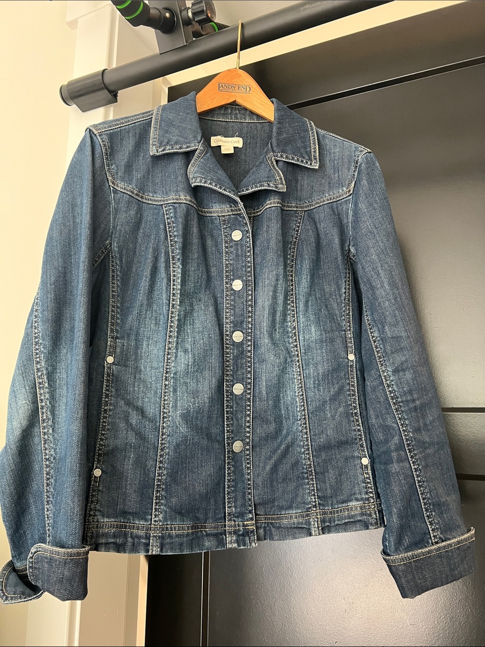 Coldwater Creek Indigo Denim Jacket with Contrast Stitching